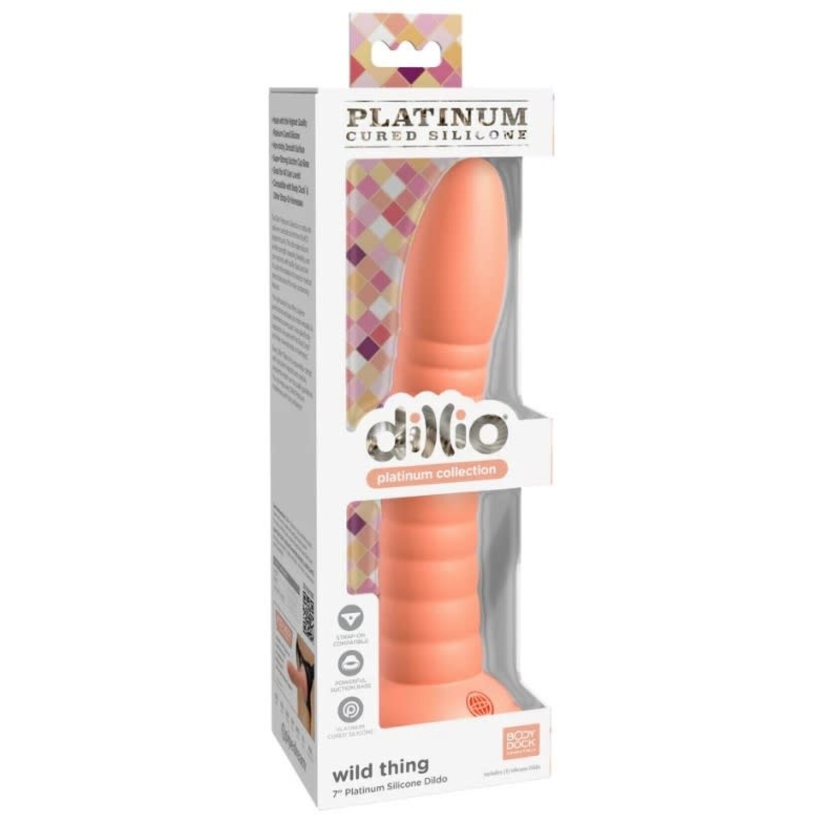 PIPEDREAM DILLIO PLATINUM WILD THING 7 INCH PEACH