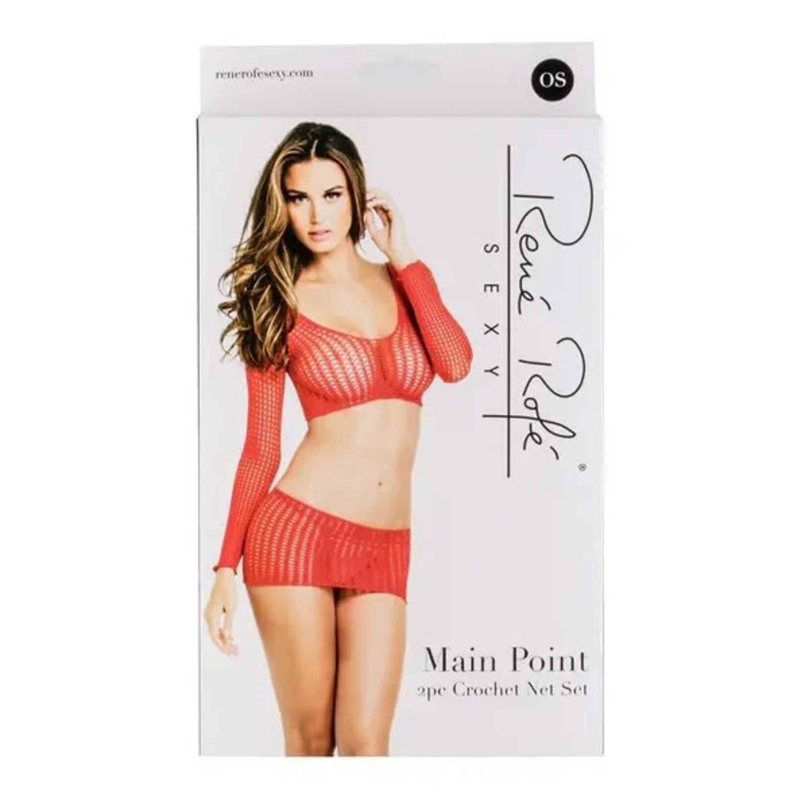 RENE ROFE MAIN POINT 2PC CROCHET NET SET - RED - ONE SIZE