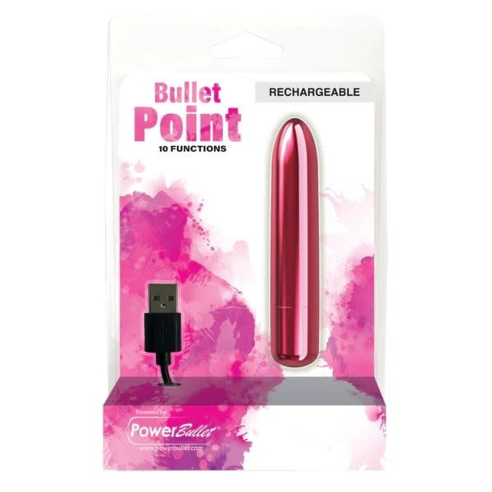 POWERBULLET BULLET POINT - BULLET VIBRATOR - USB RECHARGEABLE - PINK