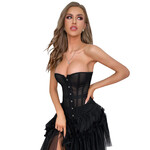OH YEAH! -   PLASTIC BONES  GRID CORSET BLACK MEDIUM