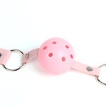 OH YEAH! -  PINK LEATHER BDSM BREATHABLE MOUTH GAG MATERIAL:PP+PU PINK