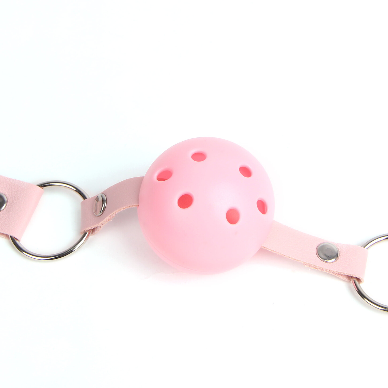 OH YEAH! -  PINK LEATHER BDSM BREATHABLE MOUTH GAG MATERIAL:PP+PU PINK