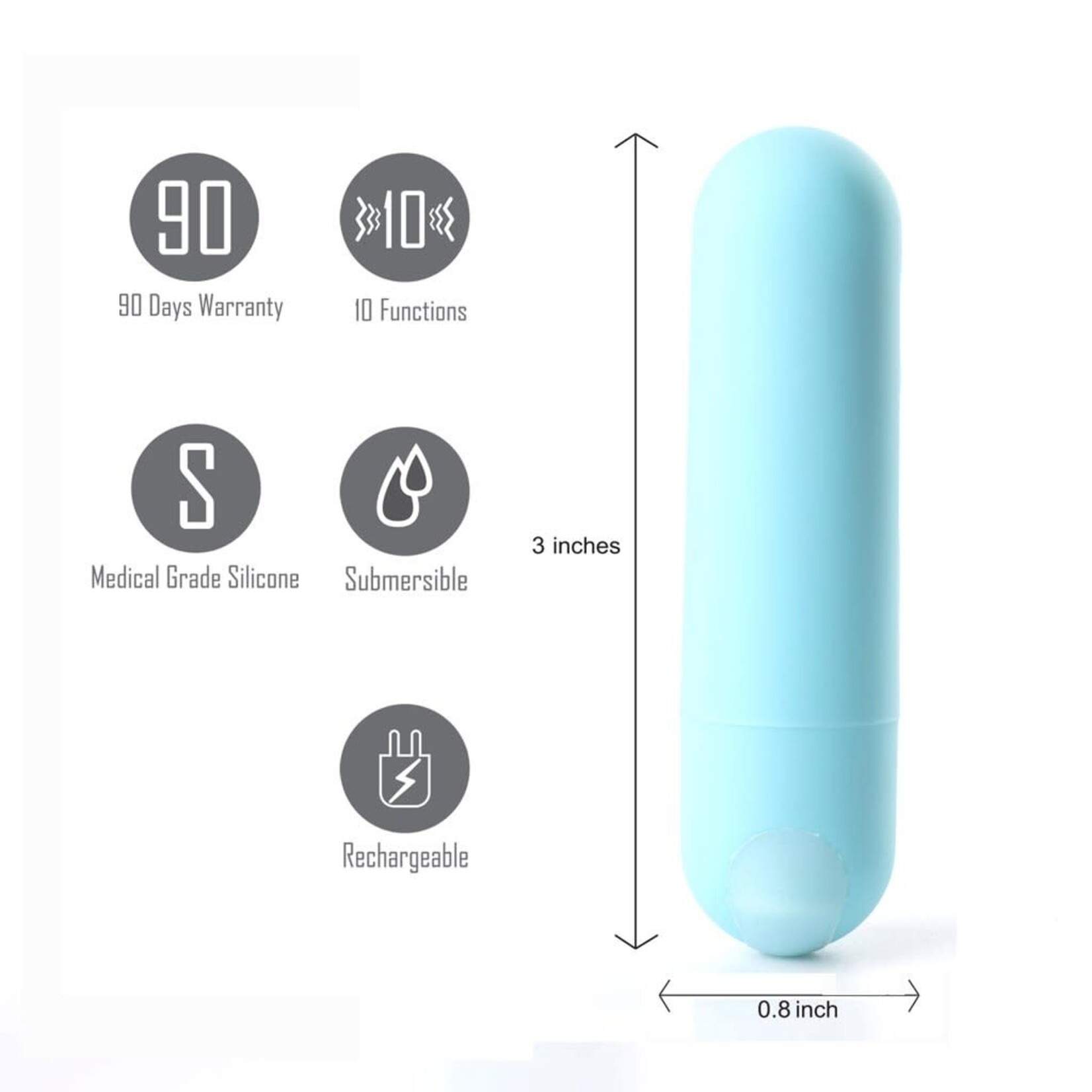 JESSI RECHARGEABLE MINI BULLET VIBE IN TEAL