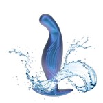 OUCH! OUCH! SMOOTH SILICONE P-SPOT BUTT PLUG IN METALLIC BLUE