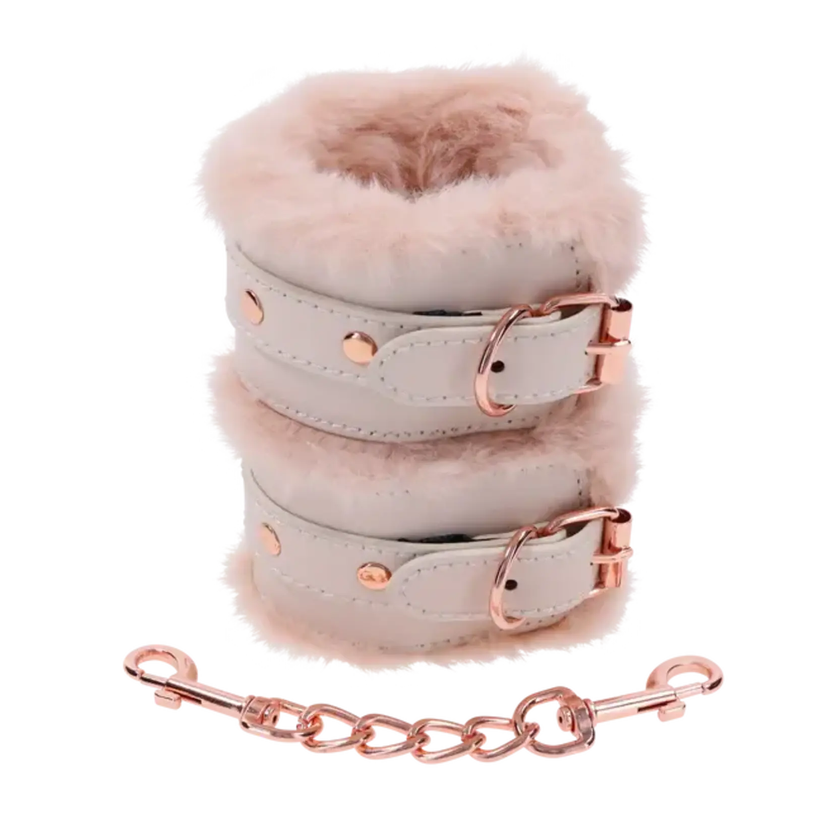 SEX & MISCHIEF S&M PEACHES 'N CREAME FUR HANDCUFFS