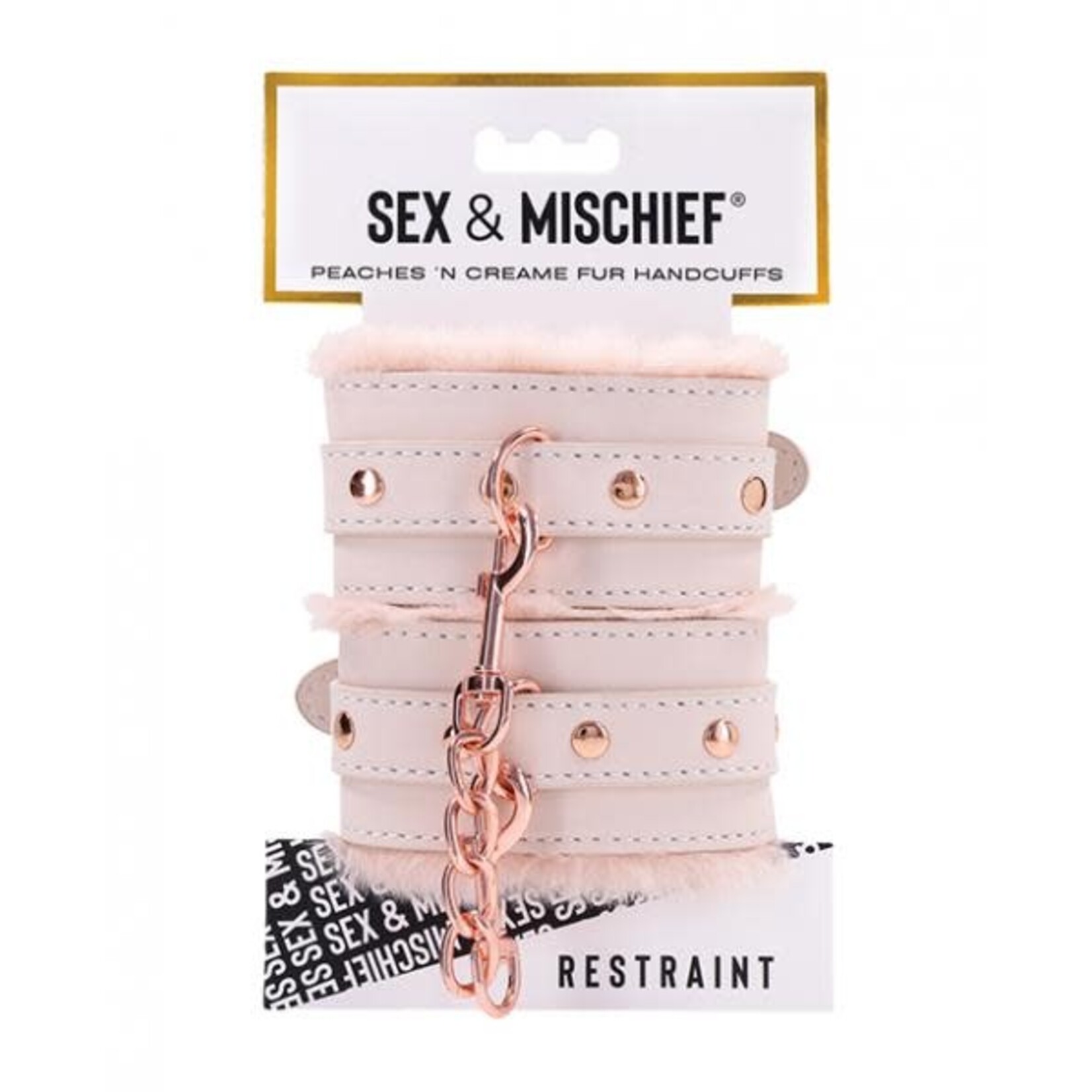 SEX & MISCHIEF S&M PEACHES 'N CREAME FUR HANDCUFFS