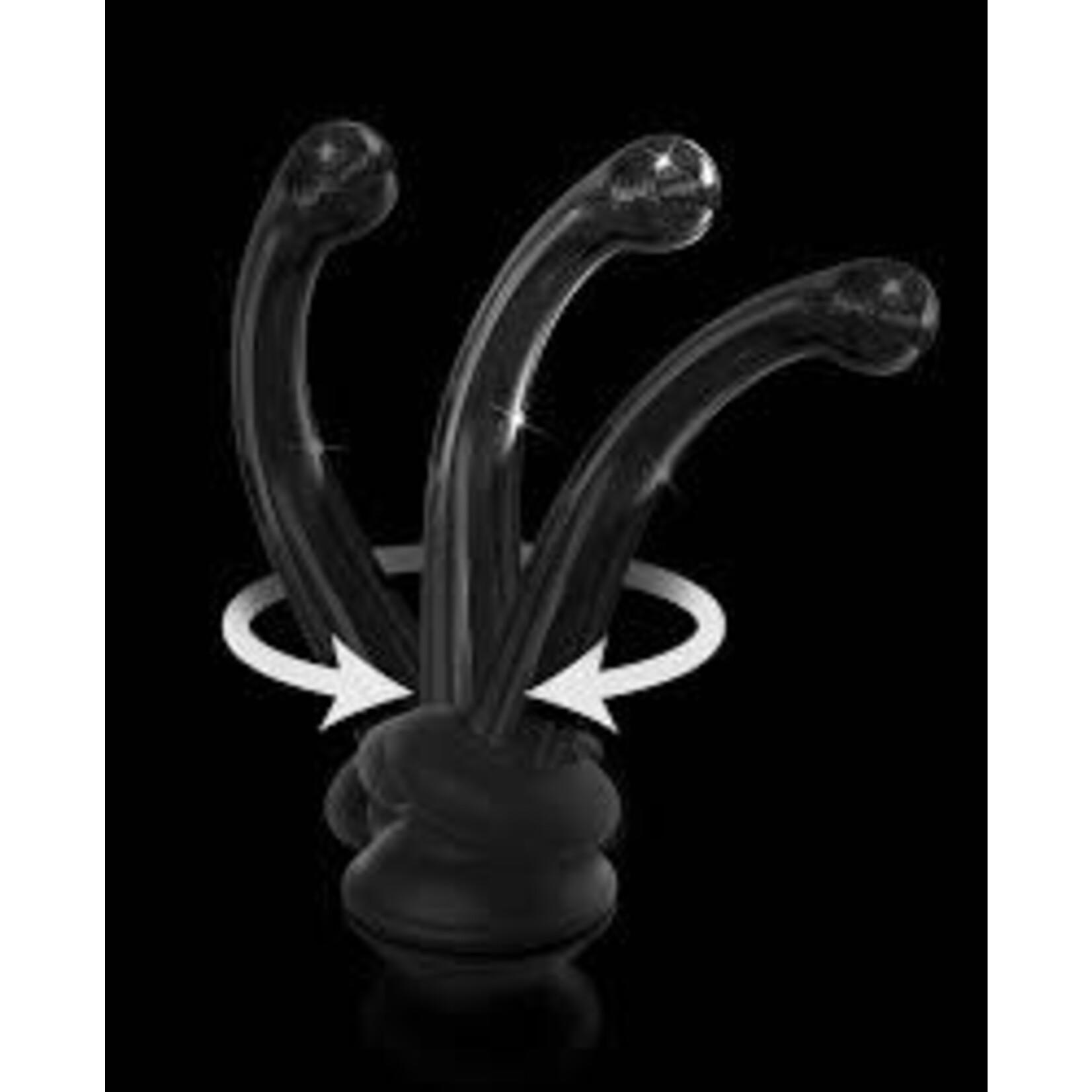 PIPEDREAM ICICLES NO. 87 GLASS DILDO IN BLACK