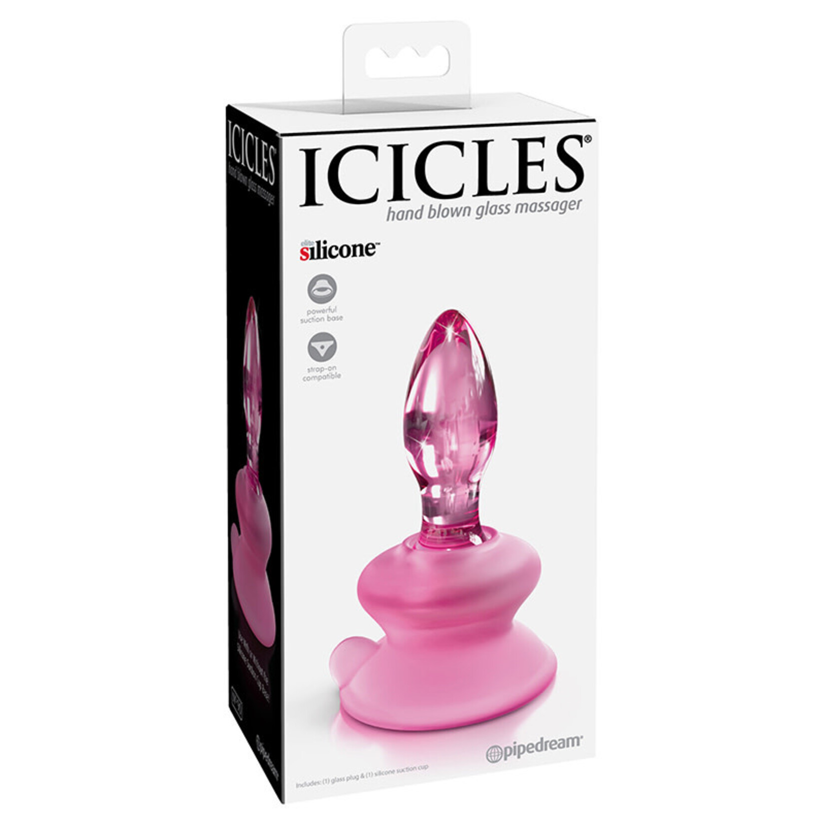 PIPEDREAM ICICLES NO. 90 GLASS PLUG IN PINK