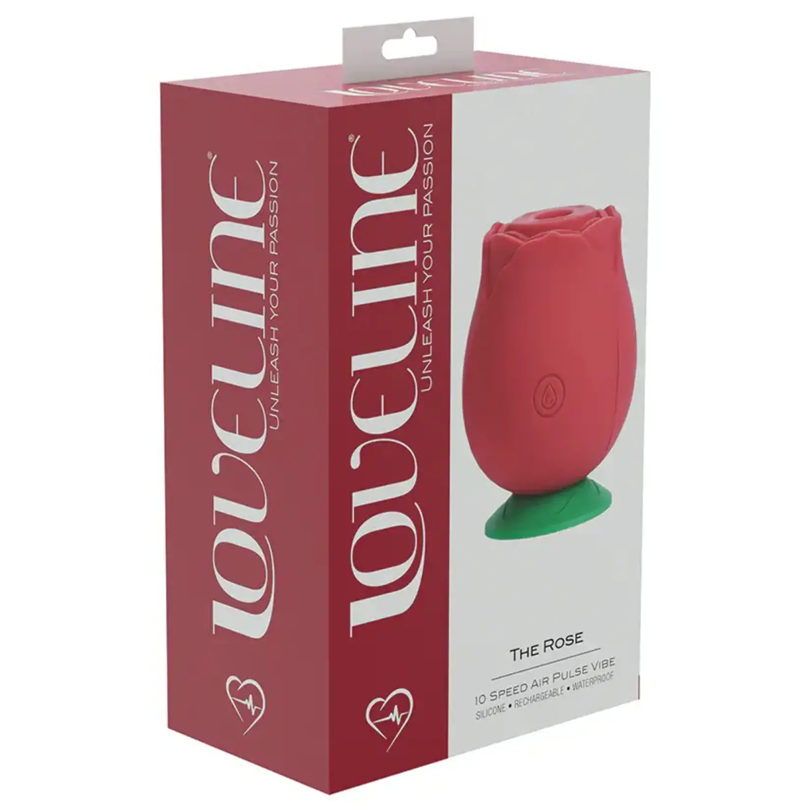 SHOTS SHOTS - THE ROSE 10 SPEED AIR PULSE VIBE SILICONE/RECHARGEABLE/WATERPROOF - RED