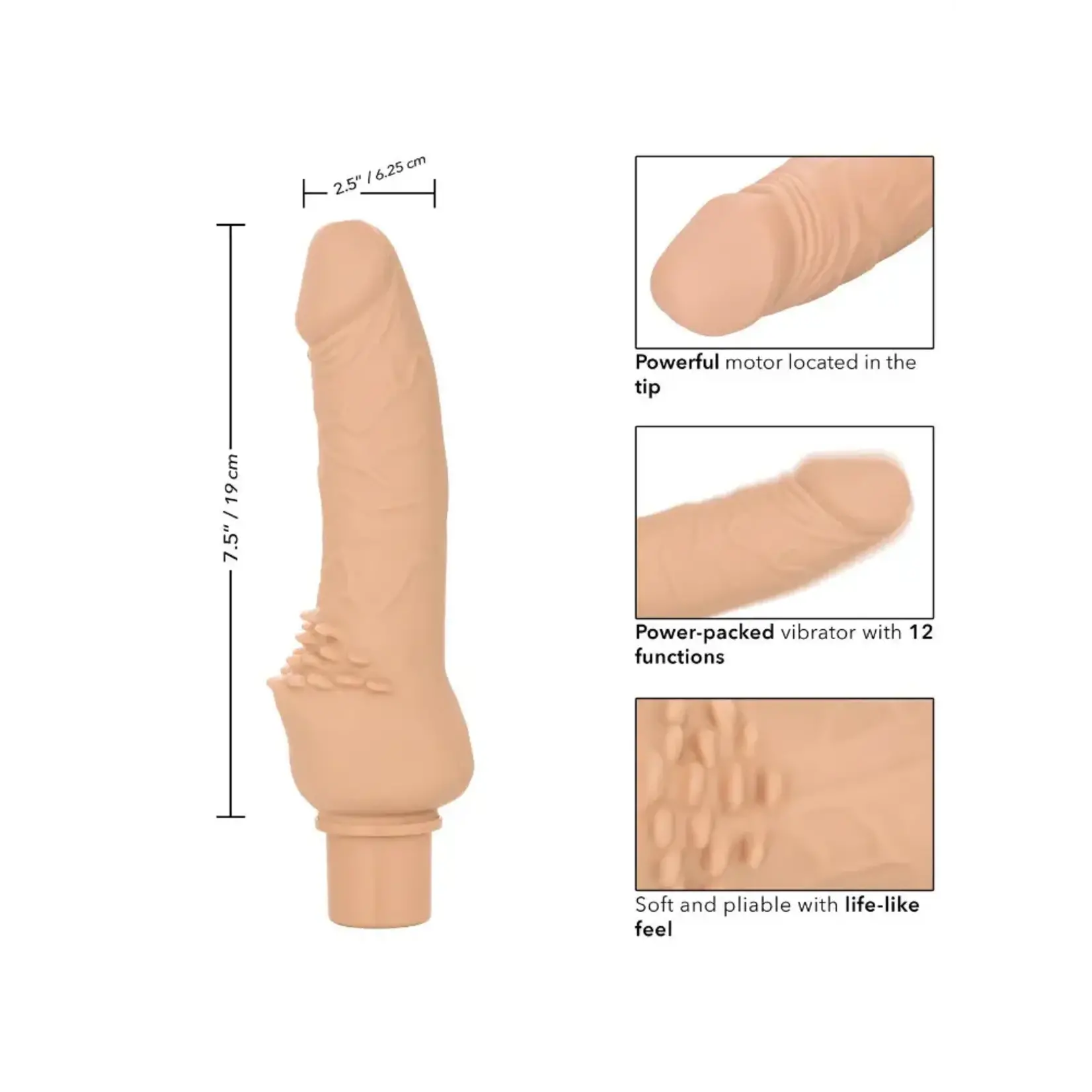 CALEXOTICS POWER STUD RECHARGEABLE CLITERRIFIC VIBE IN IVORY
