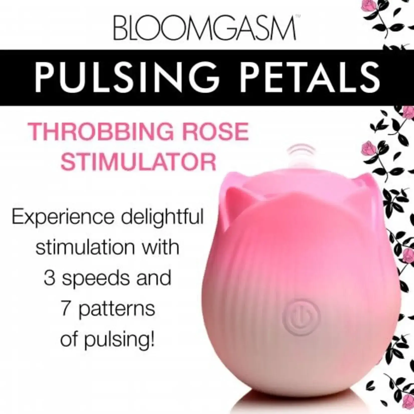 XR BRANDS BLOOMGASM PULSING PETALS ROSE STIMULATOR IN PINK