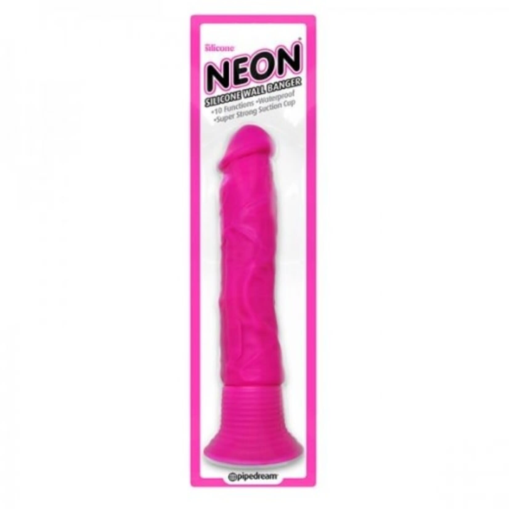 PIPEDREAM NEON SILICONE WALL BANGER VIBE IN PINK