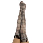KIX' IES -  LORI TAN/GREY PLAID THIGH HIGH SIZE A