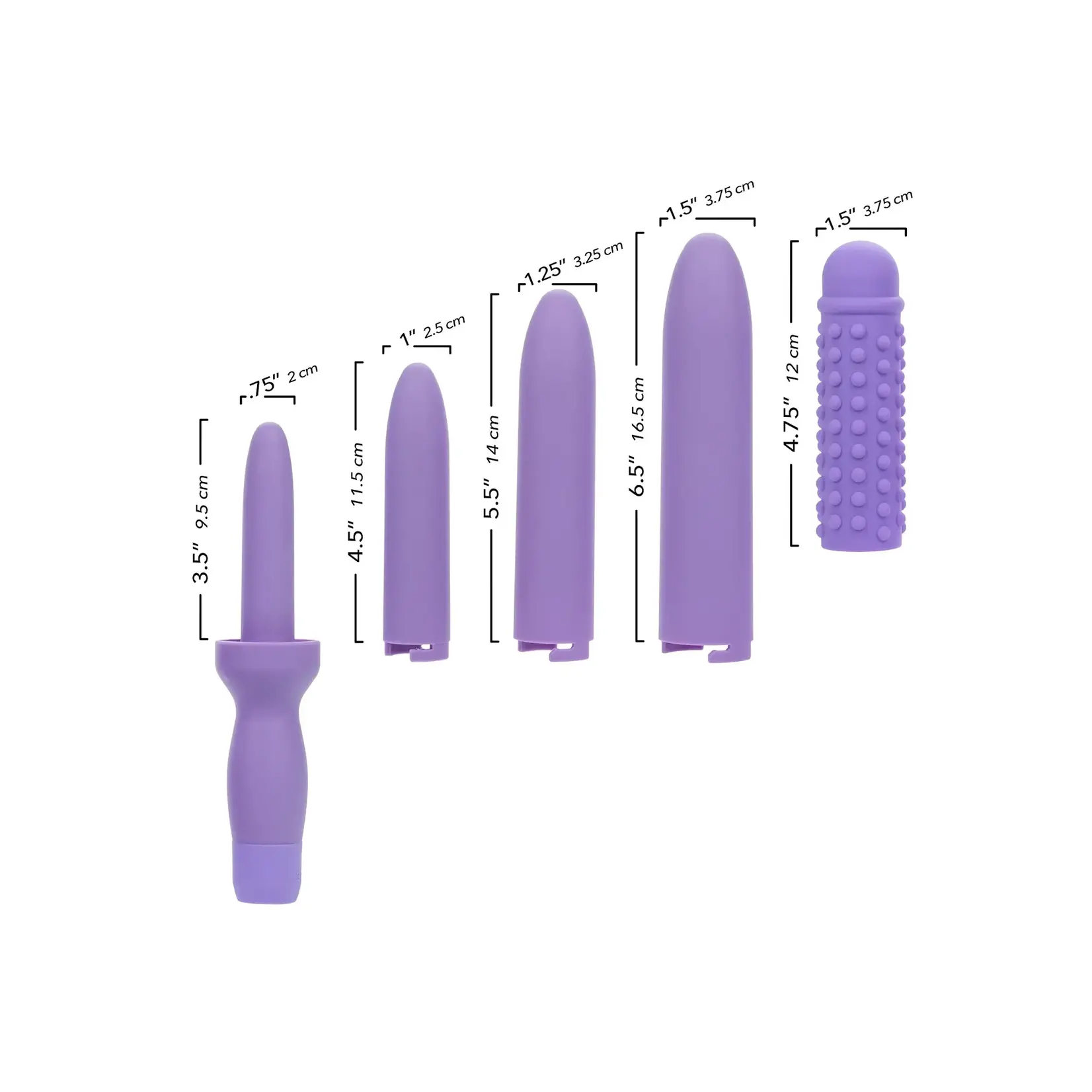 CALEXOTICS DR. LAURA BERMAN RECHARGEABLE DILATORS SET OF 4 LOCKING SIZES PLUS SLEEVE