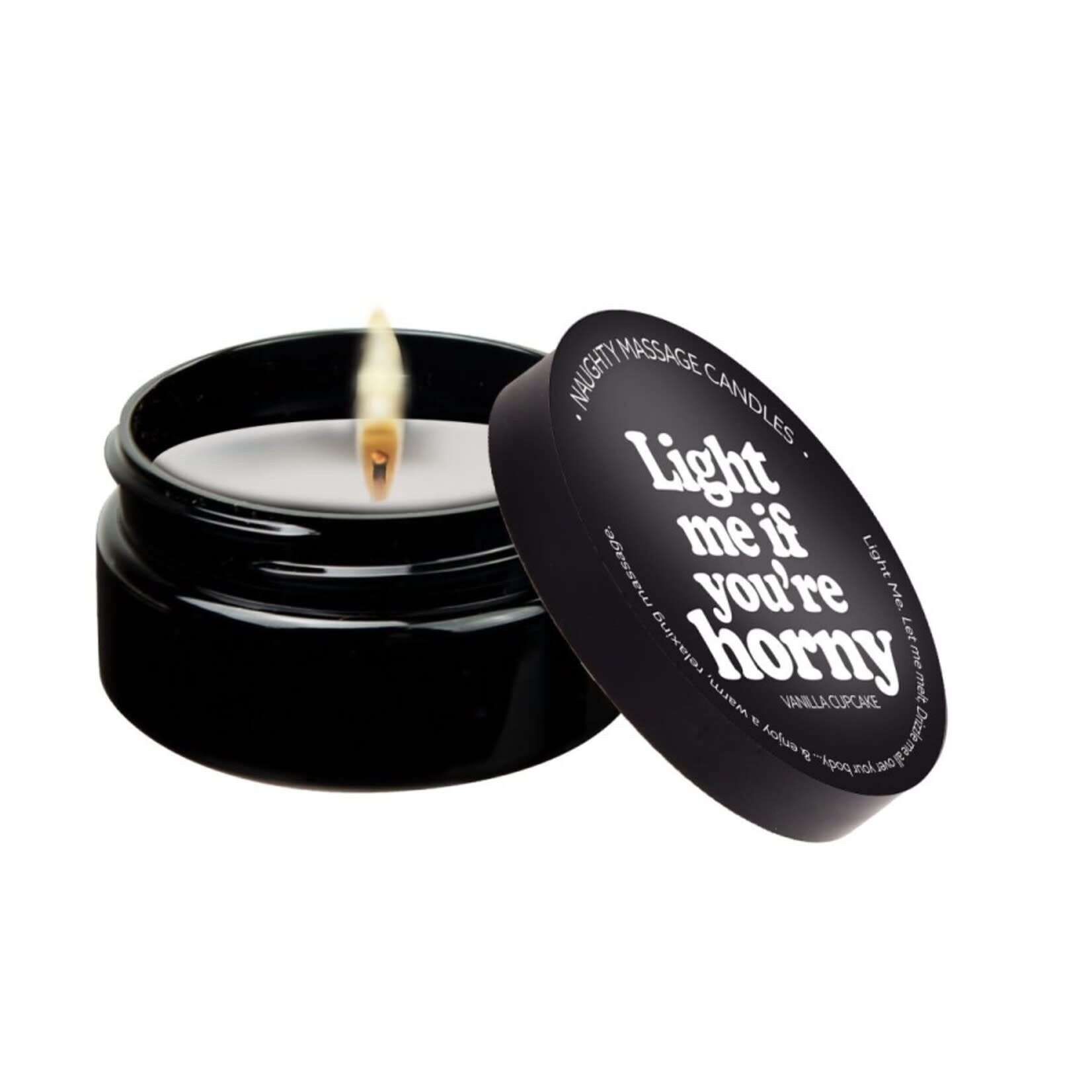 KAMA SUTRA KAMA - MINI MASSAGE CANDLE "LIGHT ME IF YOU'RE HORNY" VANILLA CREME 1.7OZ