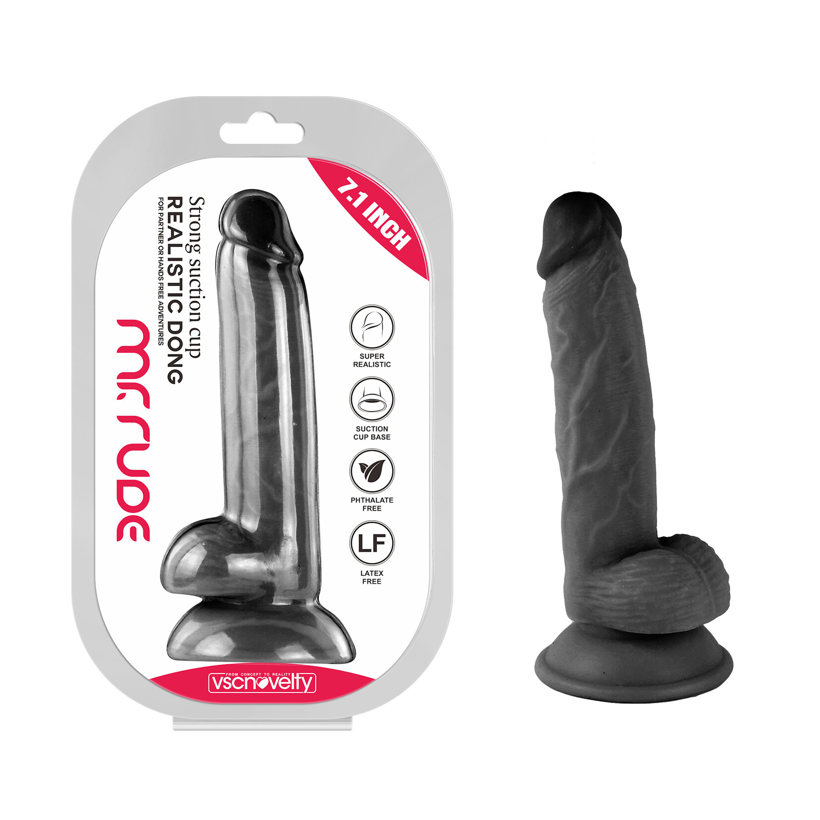 MR. RUDE 7.1" REALISTIC DONG BLACK