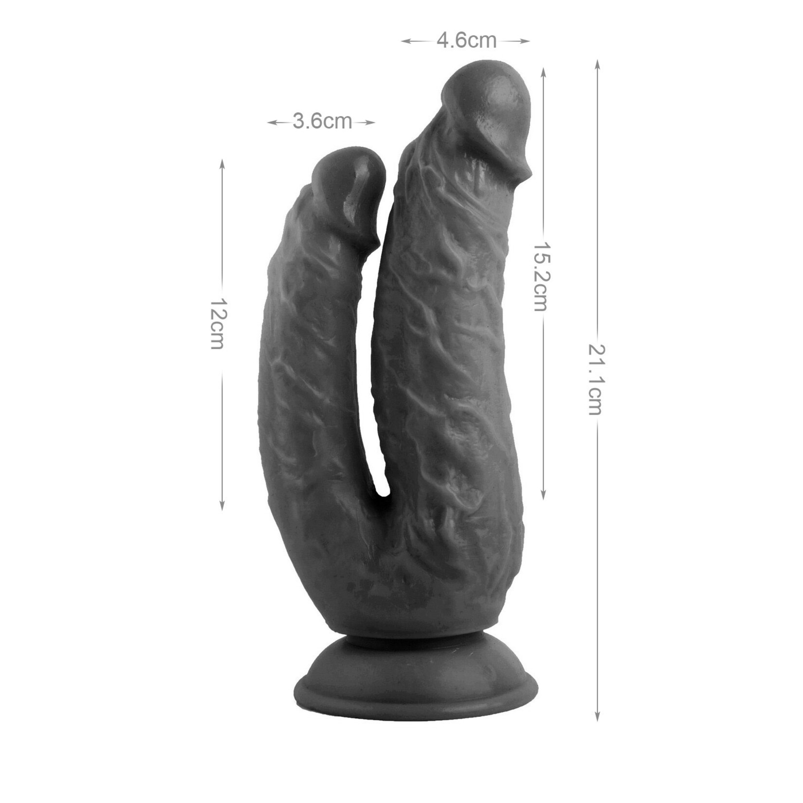 8.3" MR. RUDE - DOUBLE PENETRATOR BLACK