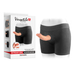 PACKER-WEAR UNISEX STRAP-ON HARNESS BOXER SHORTS KIT WITH DUAL LAYER BENDABLE DILDO 7.5"