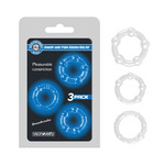 SMOOTH-NUBS TRIPLE STAMINA RING SET CLEAR