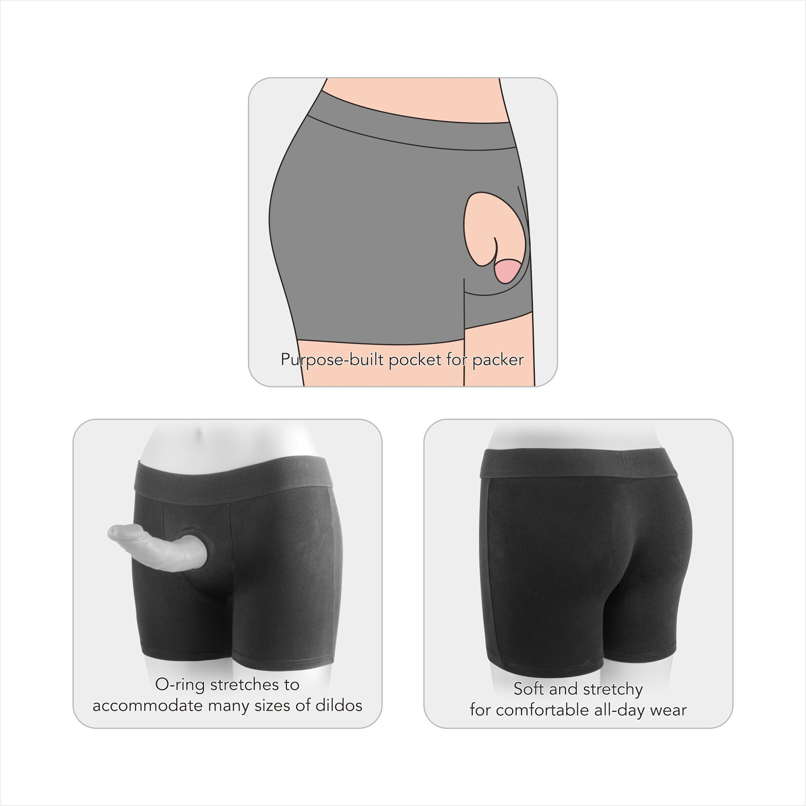 PACKER-WEAR UNISEX STRAP-ON HARNESS BOXER SHORTS