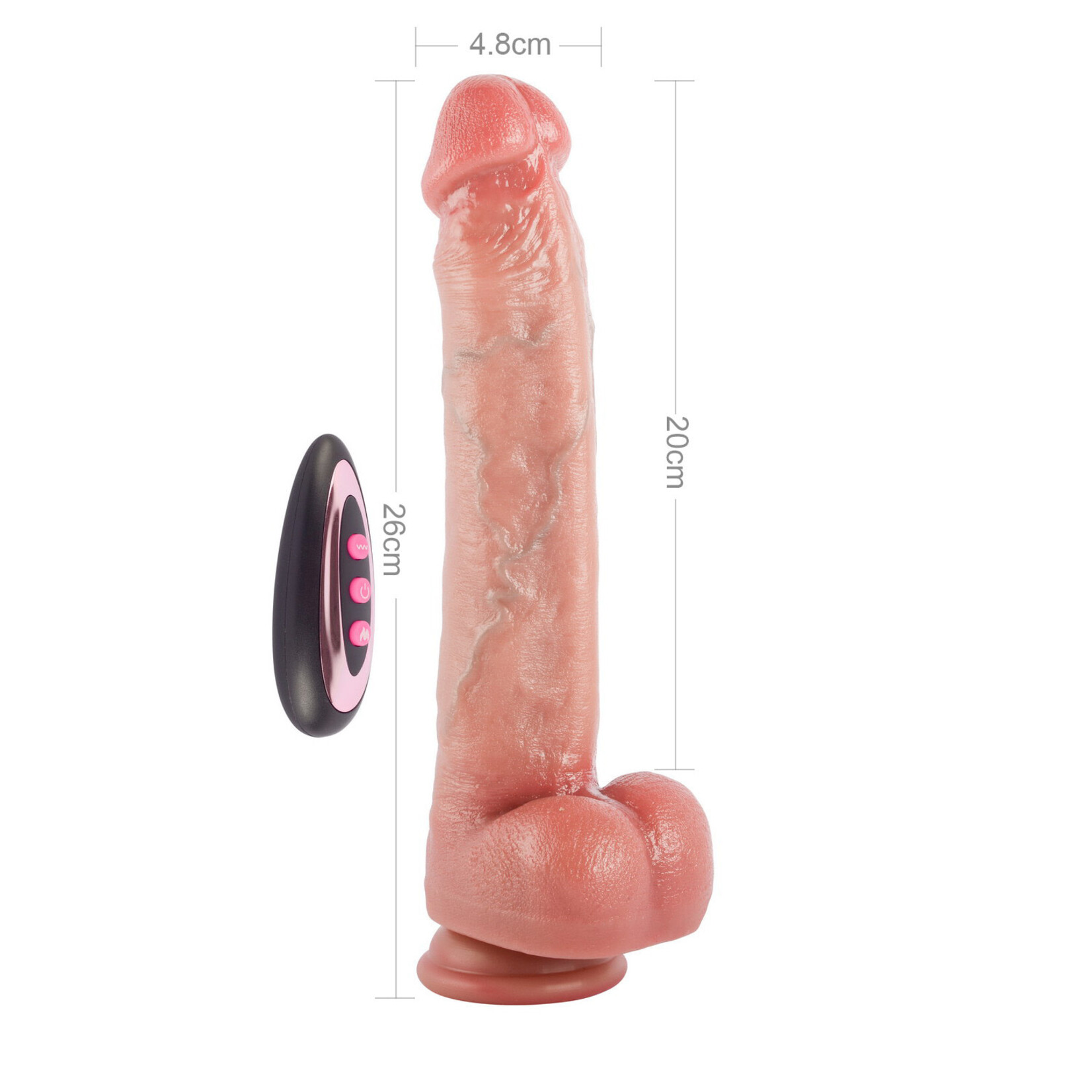 10.2" DUAL-LAYERED NATURE-FEEL REMOTE CONTROL THRUSTING SILICONE DILDO-KING SIZED