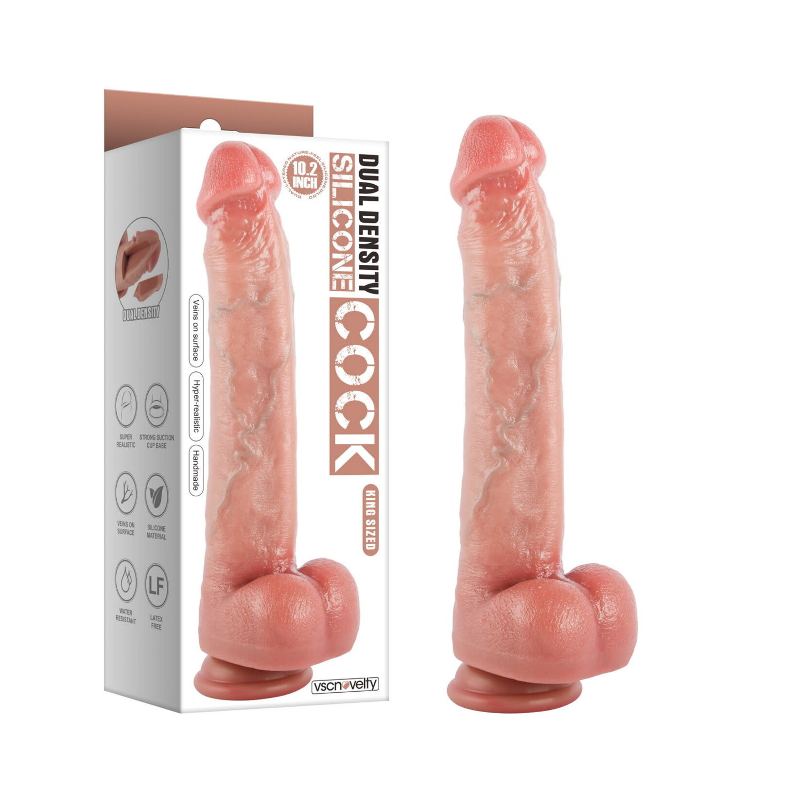 10.2" DUAL-LAYERED NATURE-FEEL SILICONE DILDO-KING SIZED