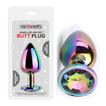 JEWELLED SECRET BUTT PLUG RAINBOW -SMALL