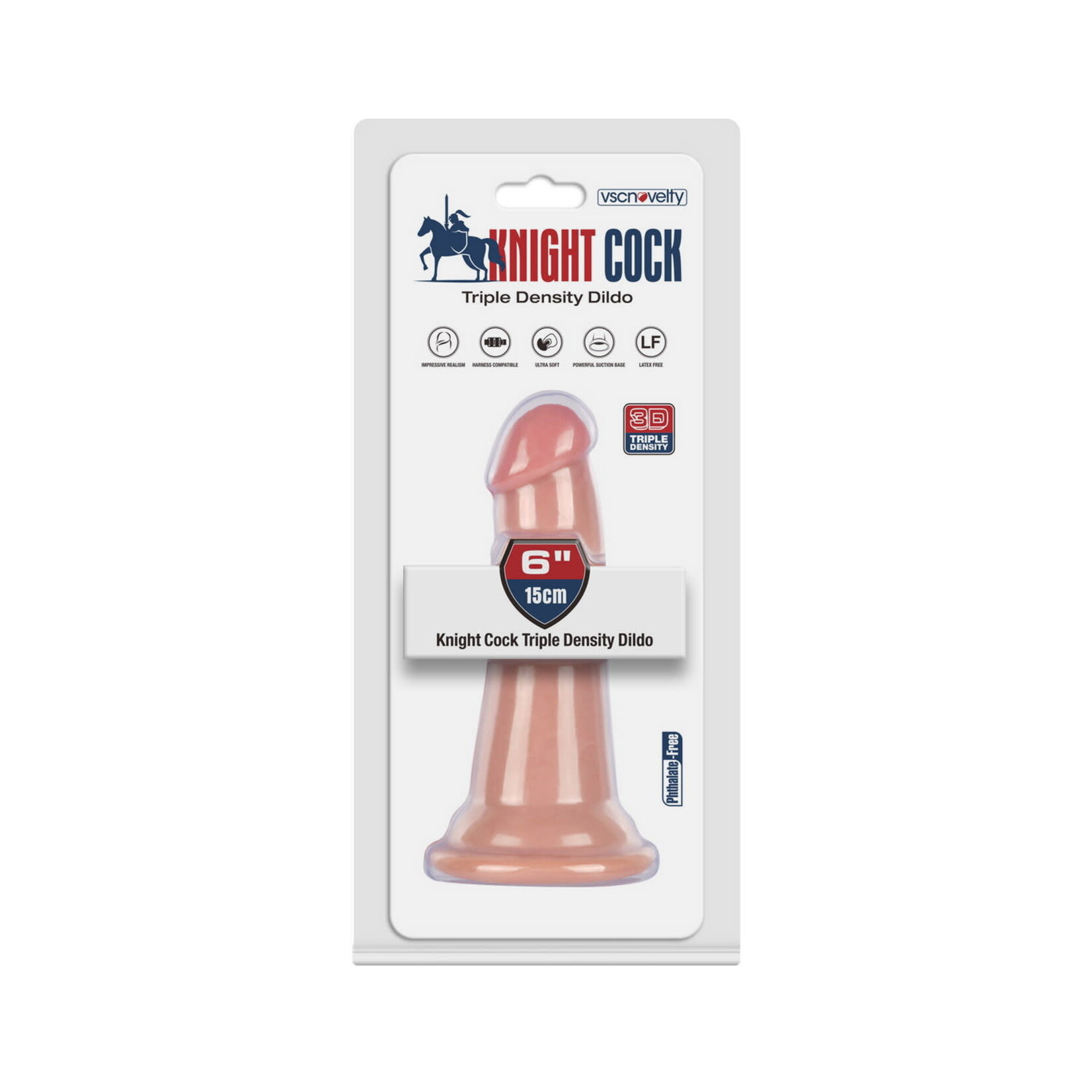 6" KNIGHT COCK 3D TRIPLE DENSITY DILDO