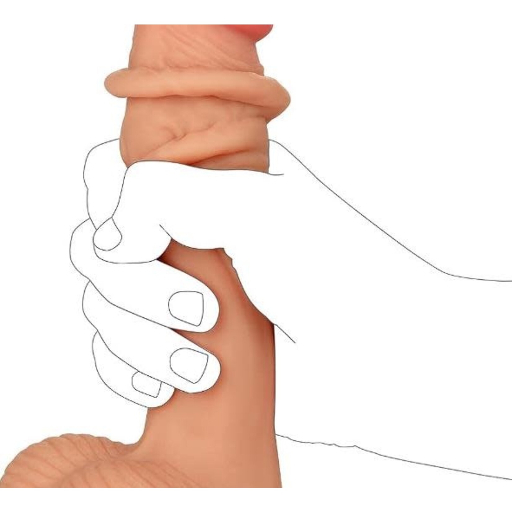 8.6" SLIDING SKIN DUAL LAYER DICK FORESKIN