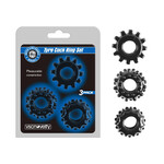 SUPER-STRETCHY TYRE COCK RING SET BLACK