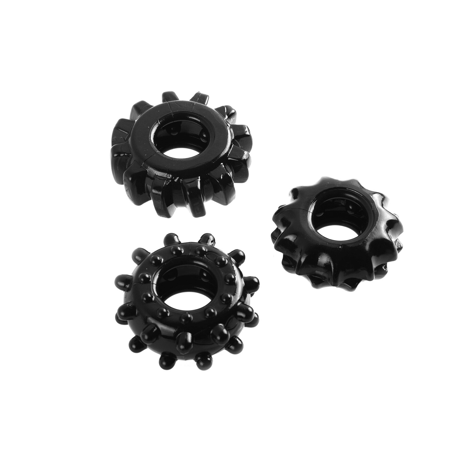 SUPER-STRETCHY TYRE COCK RING SET BLACK
