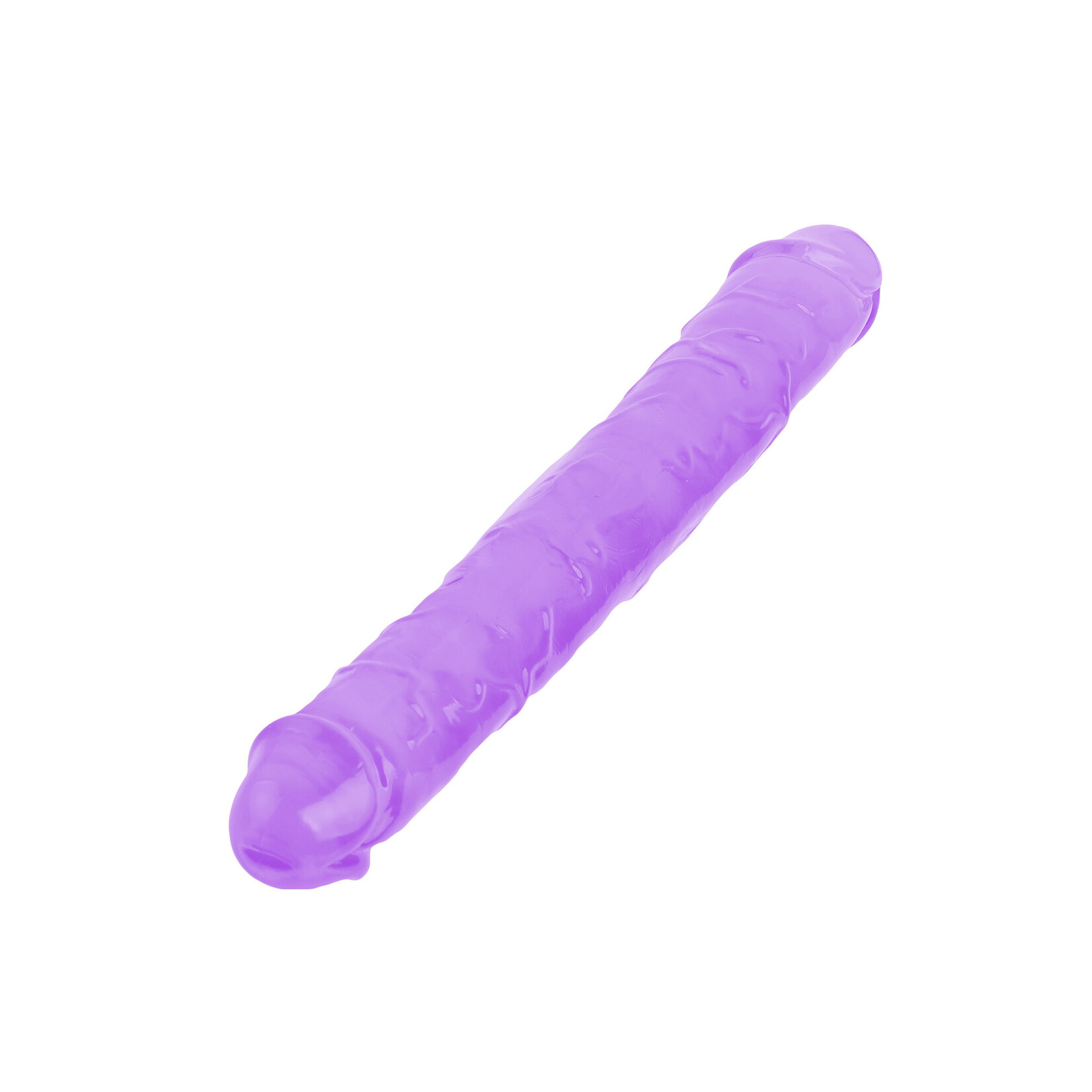 12" MR. RUDE -CRYSTAL JELLIES REALISTIC DOUBLE-ENDED DILDO PURPLE