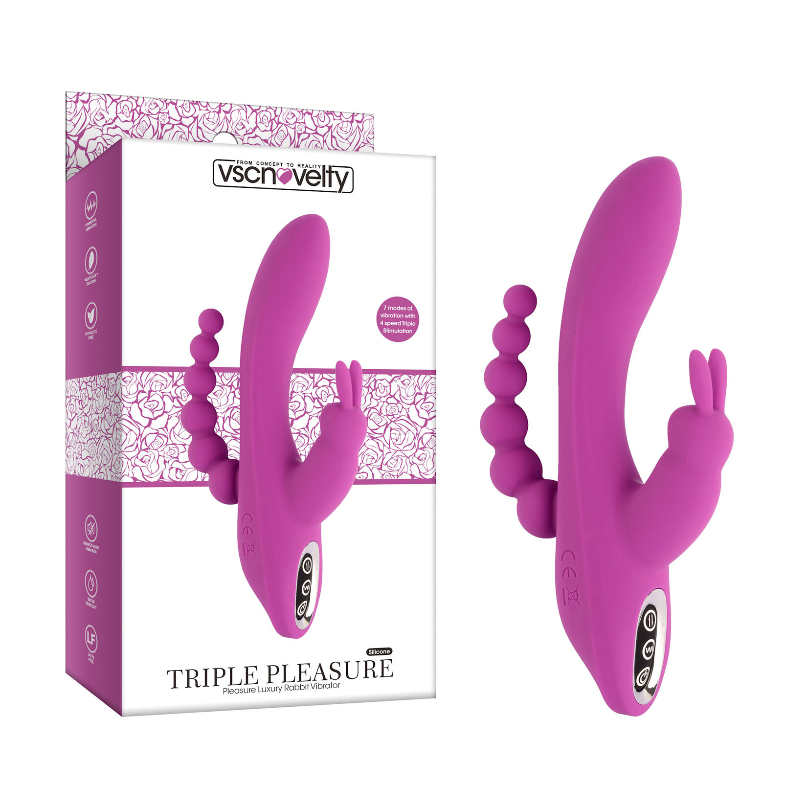 PLEASURE LUXURY RABBIT VIBRATOR- TRIPLE STIMULATION