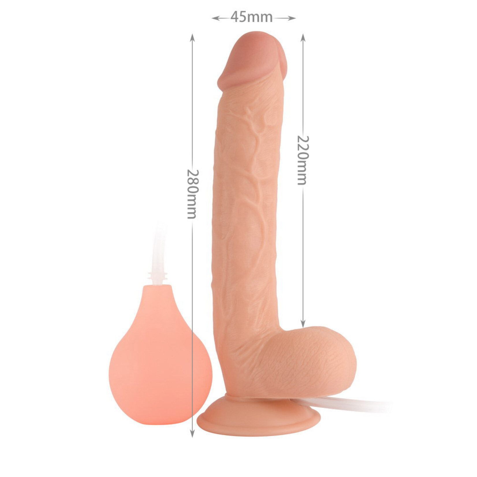 10.5" EASY-SQUIRTER EJACULATING REALISTIC DILDO -KING SIZED