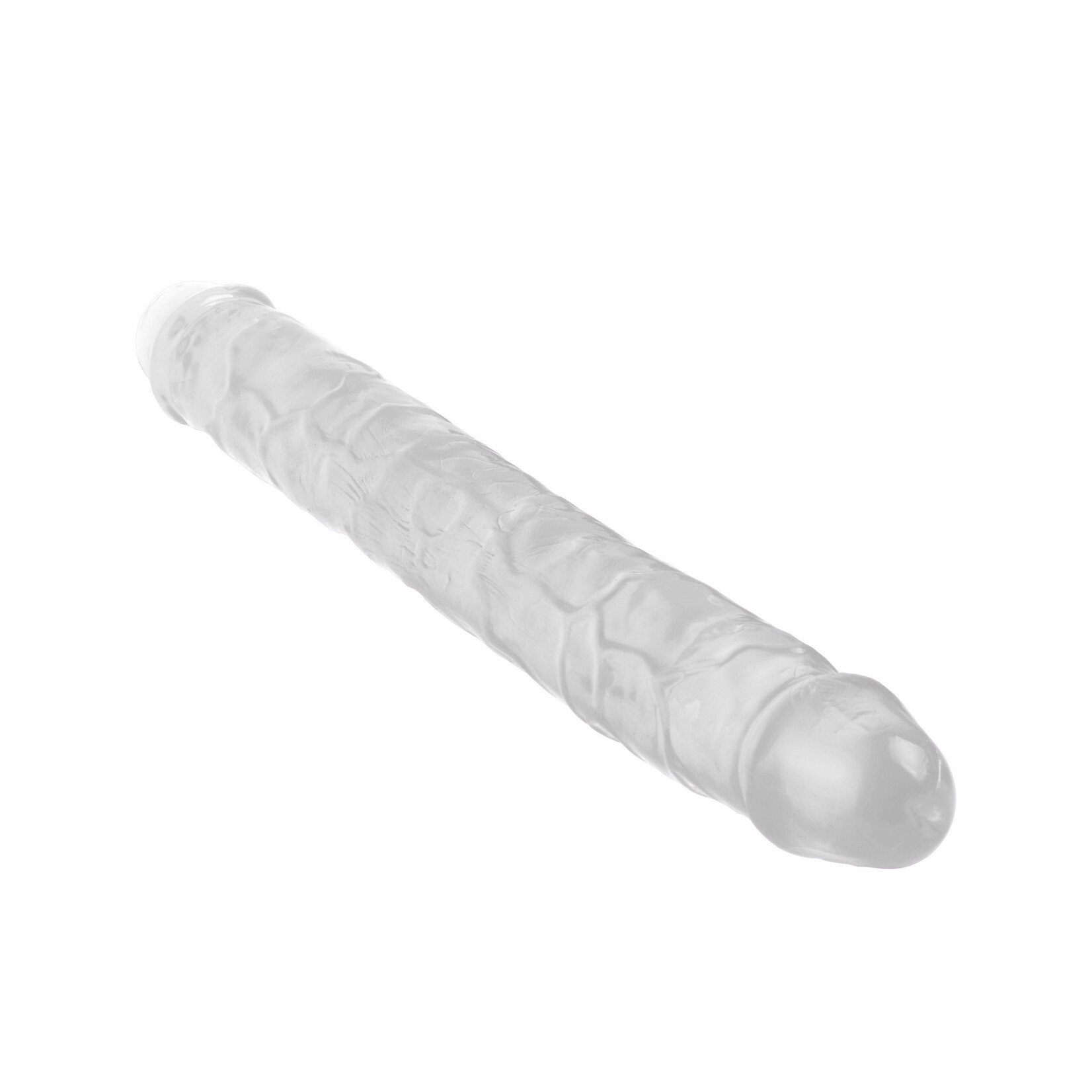 12" MR. RUDE -CRYSTAL JELLIES REALISTIC DOUBLE-ENDED DILDO CLEAR