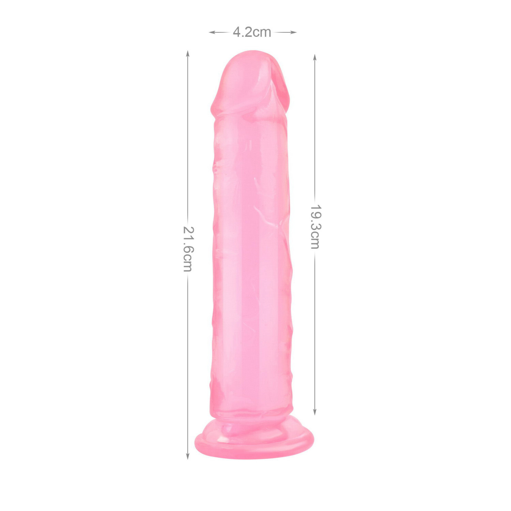 8.5 " MR. RUDE -CRYSTAL JELLIES REALISTIC DILDO PINK