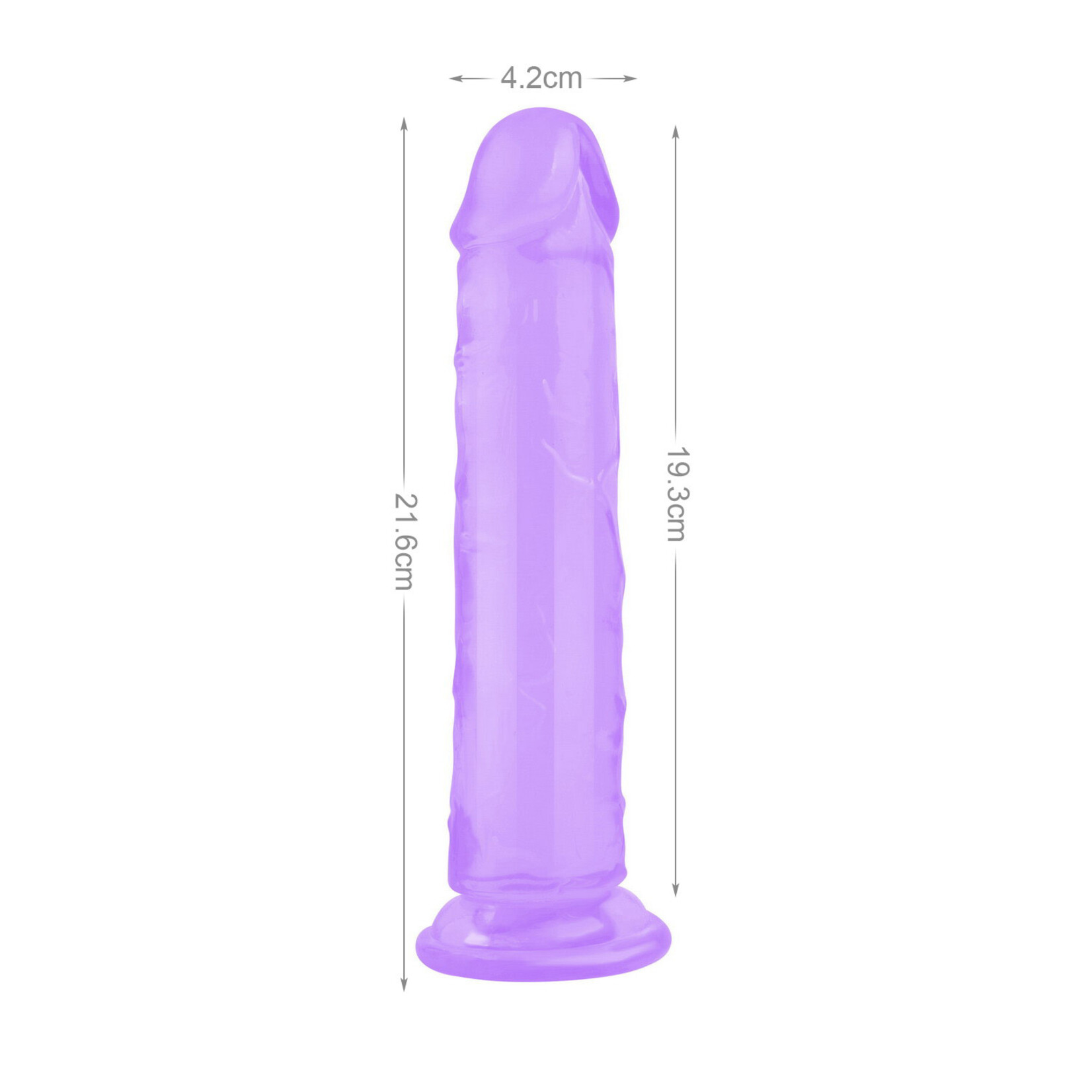 8.5 " MR. RUDE -CRYSTAL JELLIES REALISTIC DILDO PURPLE