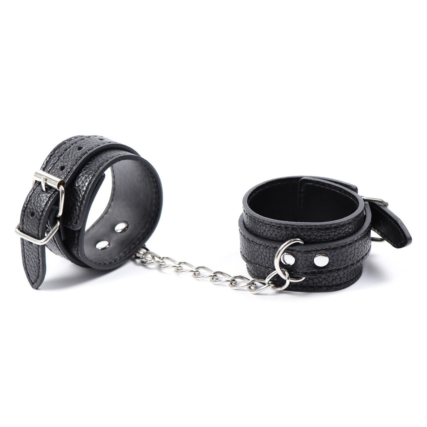 FETISH BOUTIQUE FAUX LEATHER ANKLE CUFFS BLACK