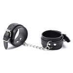 FETISH BOUTIQUE FAUX LEATHER WRIST CUFFS BLACK