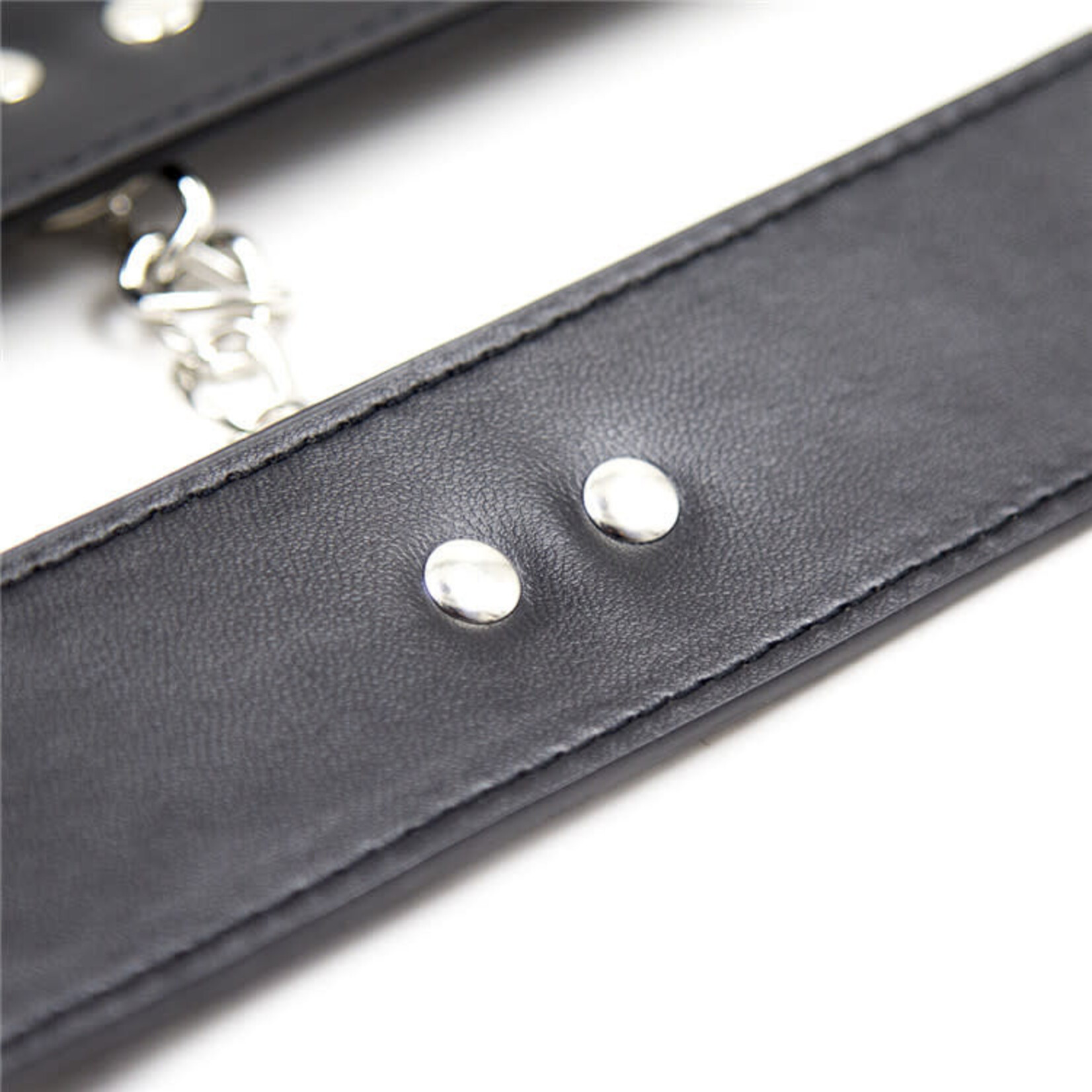 FETISH BOUTIQUE FAUX LEATHER WRIST CUFFS BLACK