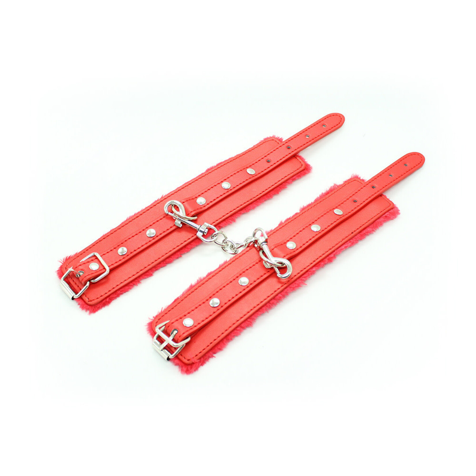 FETISH BOUTIQUE VELVET ANKLE CUFFS RED