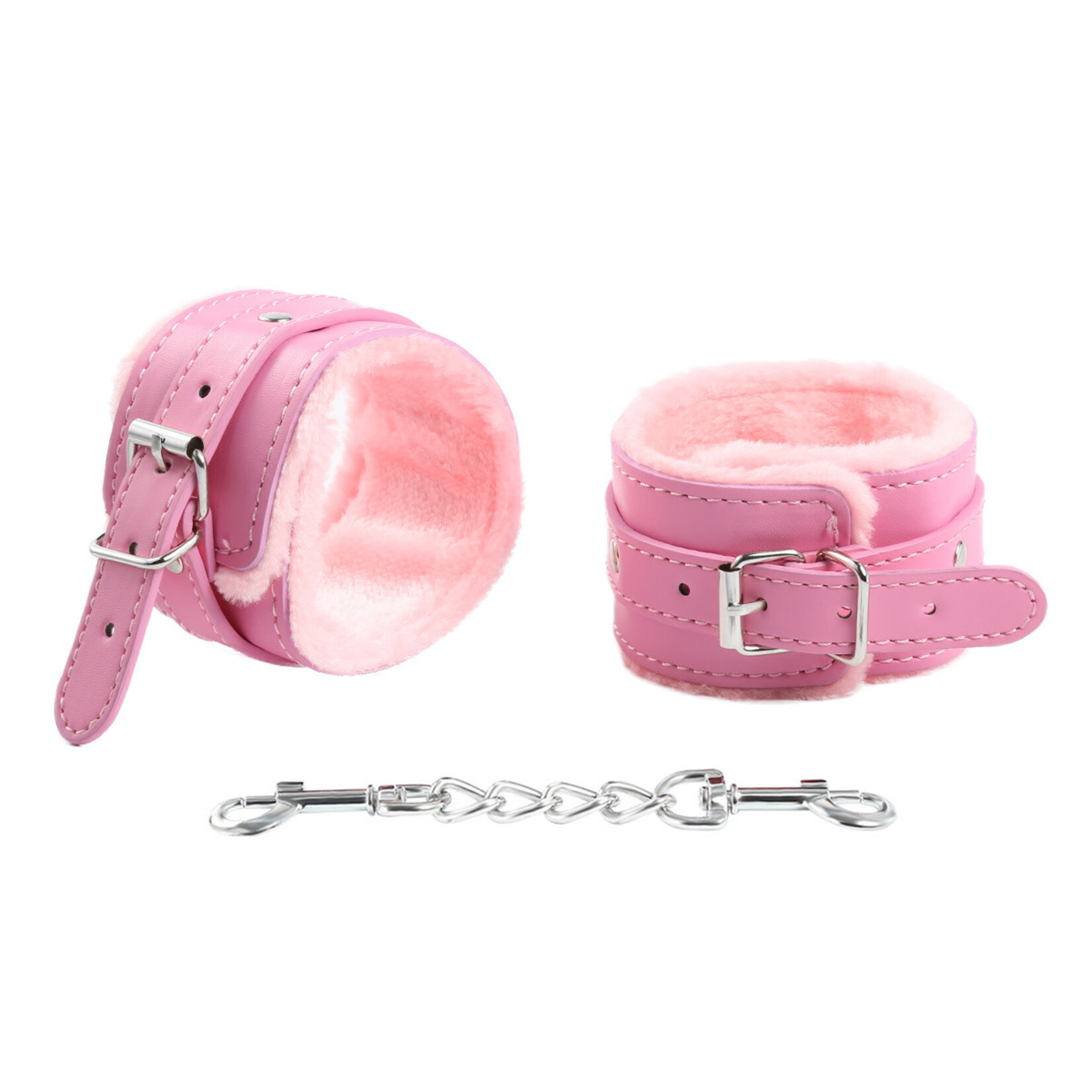 FETISH BOUTIQUE VELVET ANKLE CUFFS PINK