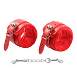 FETISH  BOUTIQUE VELVET WRIST CUFFS RED