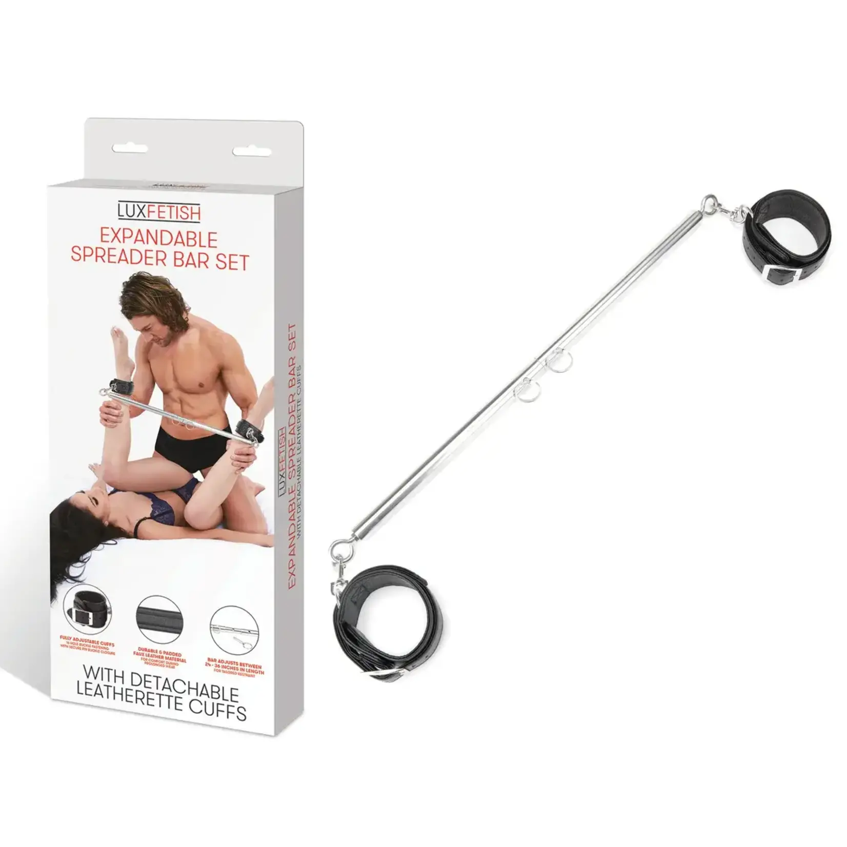LUX FETISH EXPANDABLE SPREADER BAR CUFF SET