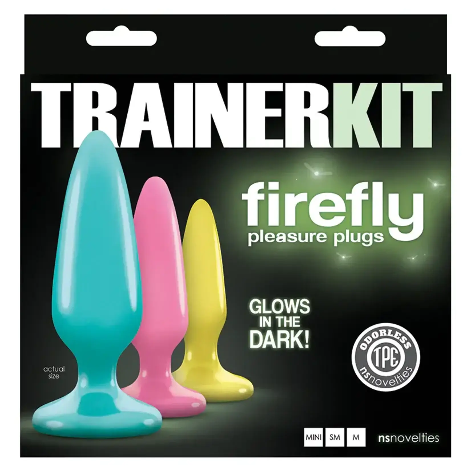 NS NOVELTIES FIREFLY PLEASURE PLUGS TRAINER KIT IN GLOW IN THE DARK