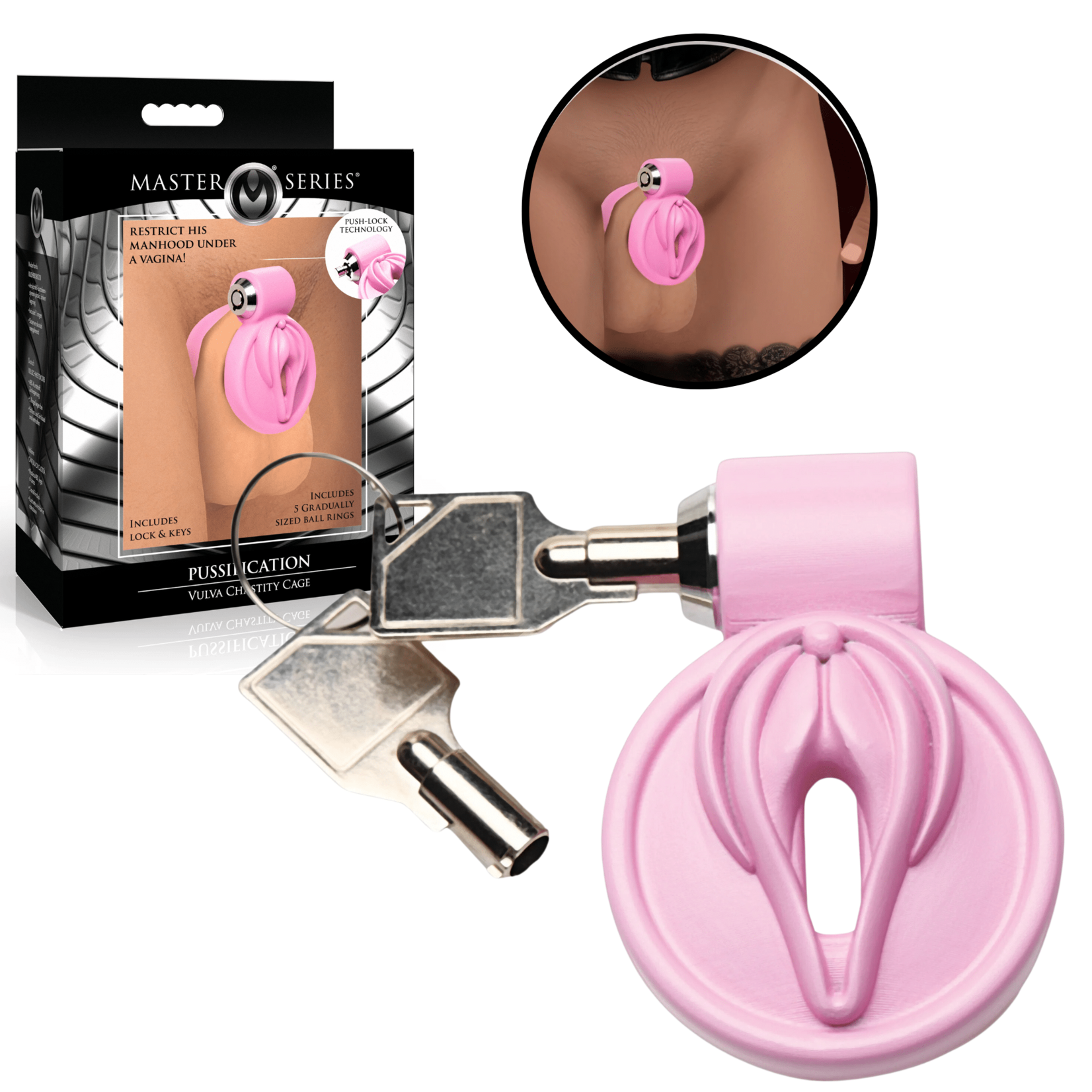 MASTER SERIES MASTER SERIES PUSSIFICATION VULVA CHASTITY CAGE