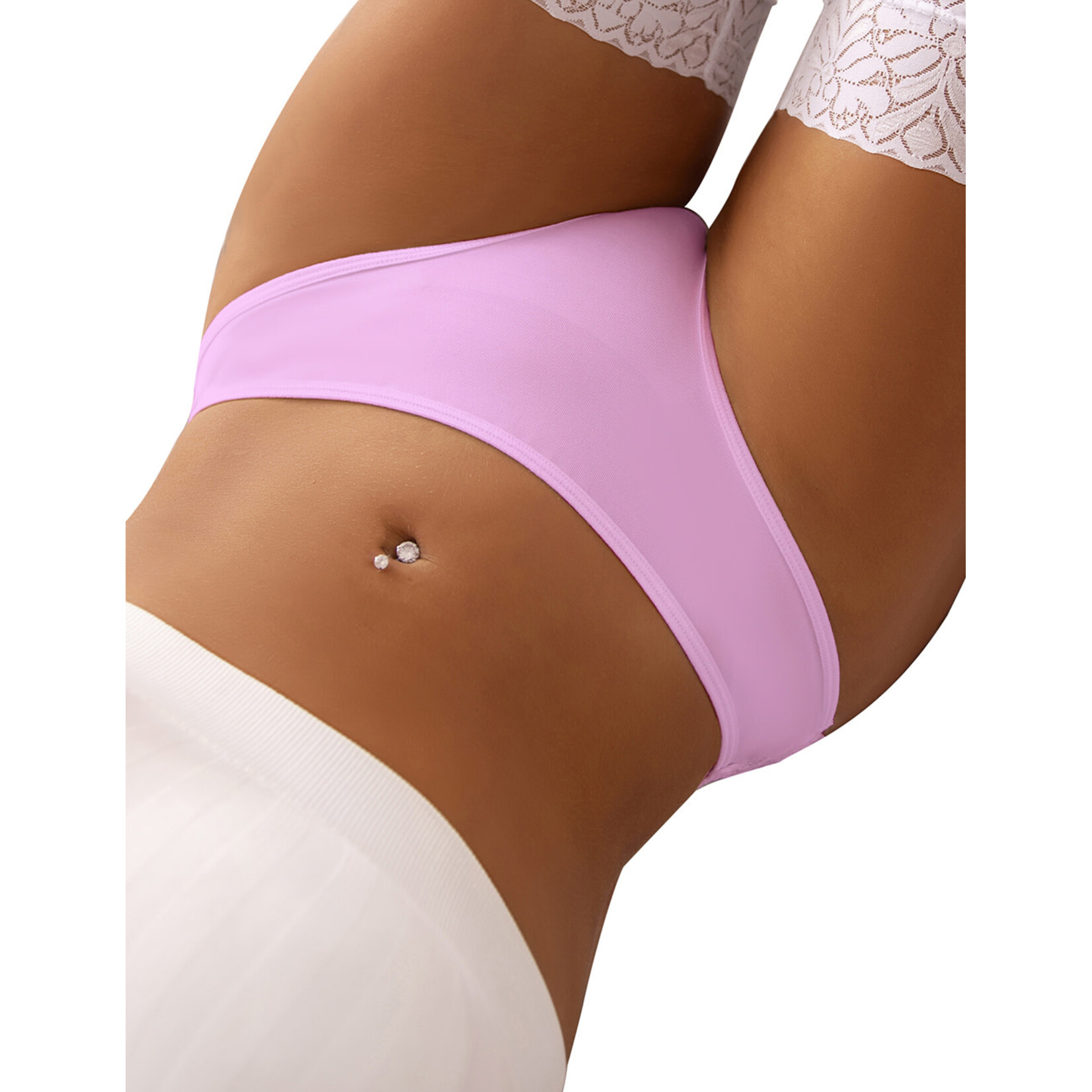 OH YEAH! -  PINK SEXY LACE HOLLOW OUT PANTY   XL-2XL PINK