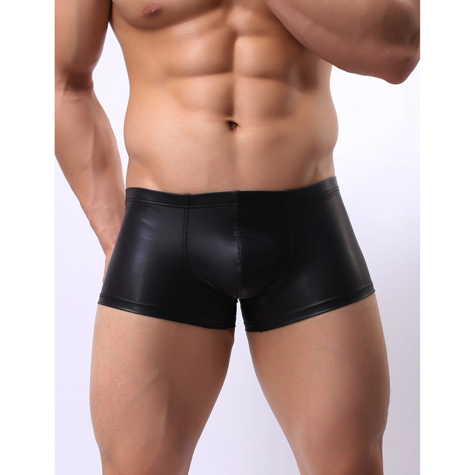 OH YEAH! -  BLACK LEATHER SEXY PANTY FOR MAN SMALL BLACK