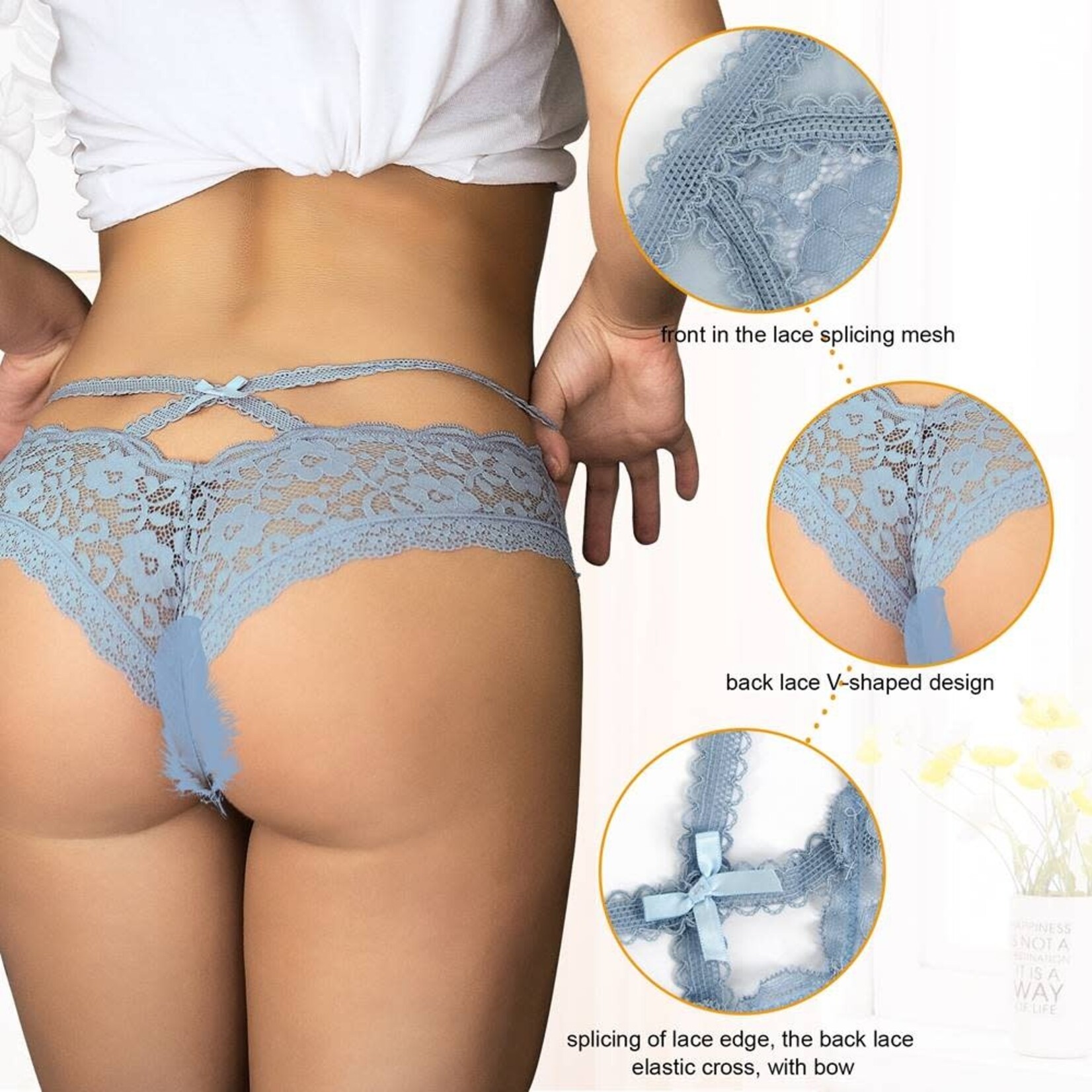 OH YEAH! -  SEXY FLORAL LACE PANTY   XL-2XL AS SHOWN