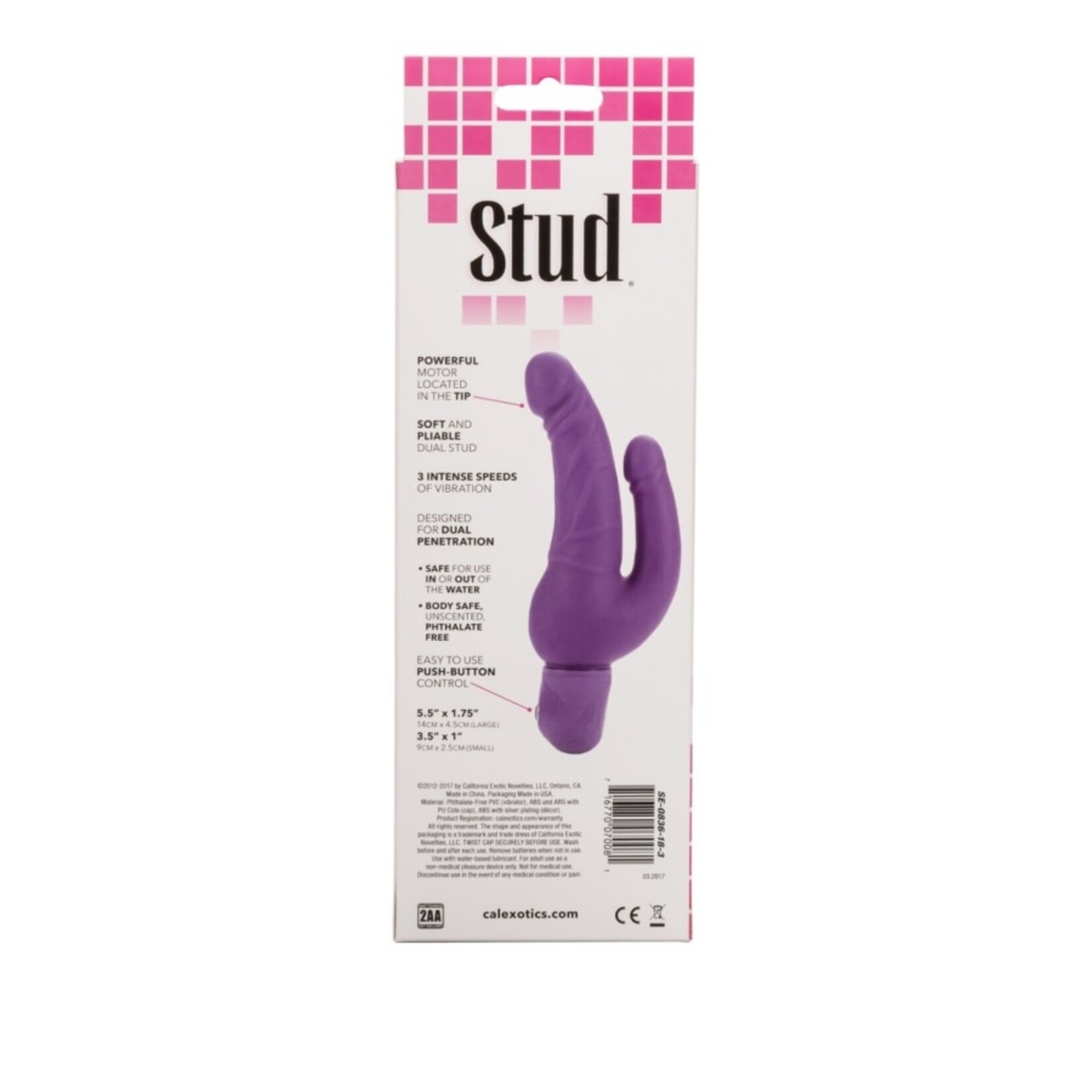 CALEXOTICS WATERPROOF POWER STUD OVER & UNDER - PURPLE